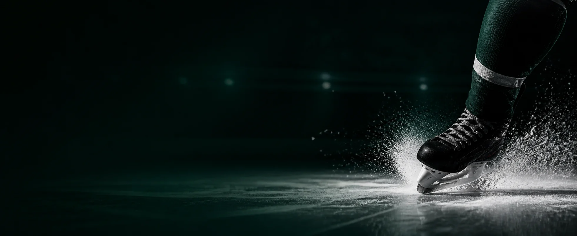Hockey player moving forward on the ice